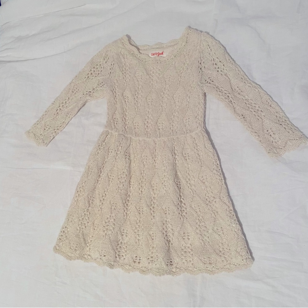 Ivory sweater toddler dress